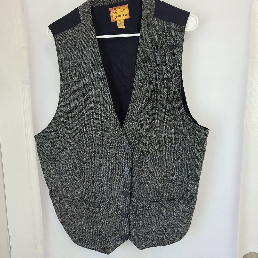 R-Vintage Men's Classic Vest, Size: XL  Color: Black